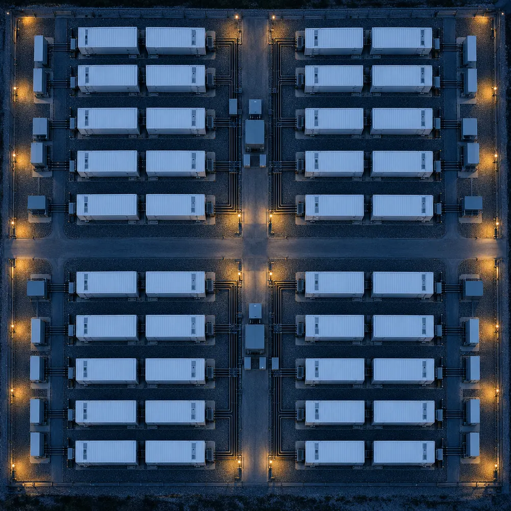 Battery storage site seen from above
